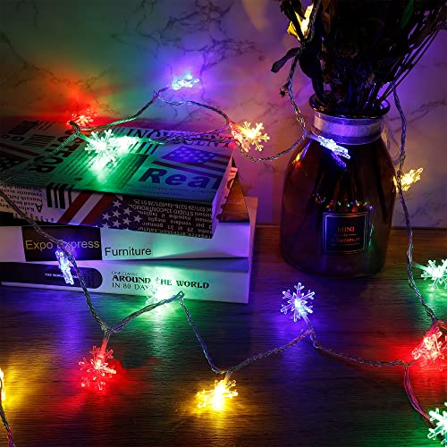 2 Pack Christmas Snowflakes Lights -  50LED 24FT