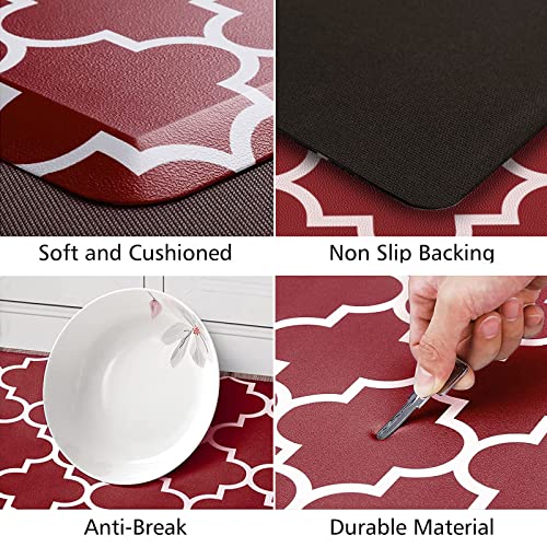 [2 PCS] Kitchen Cushioned Anti-Fatigue Floor Mat, Heavy Duty PVC Ergonomic