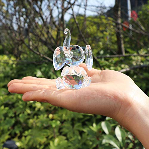 Cute Crystal Elephant Figurine Collection Cut Glass Ornament Statue Animal Collectible