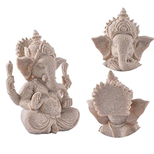 Elephant Statue Sculpture Sandstone Ganesha Buddha Handmade Figurine