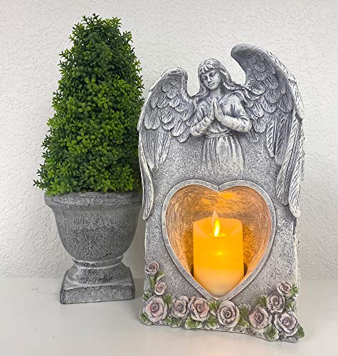 Praying Angel Figurine Wings Flameless Candle Holder