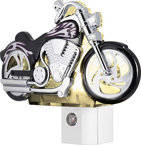 LED Motorcycle Night Light, Plug-In, Dusk-to-Dawn Sensor, Auto On/Off, Energy-Efficient