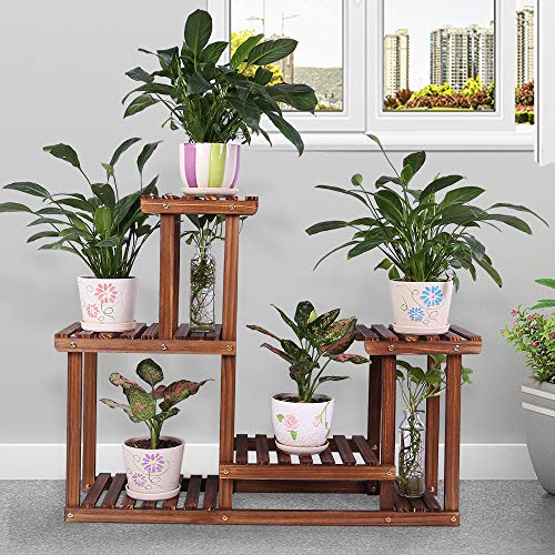 Wood Plant Stand Multi Tiered Corner Plant Shelf Holder