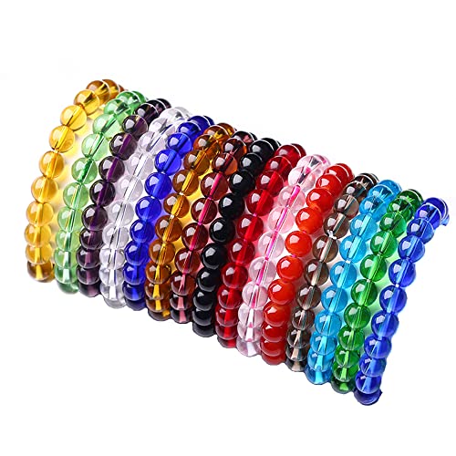 15Pcs 8mm Beaded Stretch Bracelet  for Women