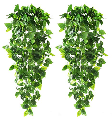 2 Strands Artificial Vines Scindapsus Garland 6FT Real Touch Fake