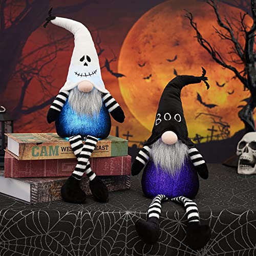 Lighted Halloween Witch's Broom, Spooky Halloween Party Decorations Home Ornament