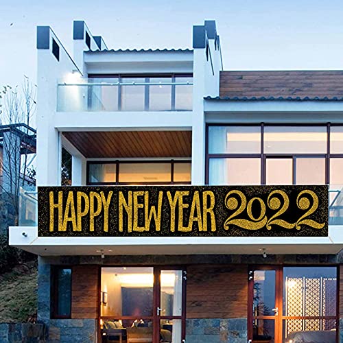 Happy New Year 2022 Yard Banner  Sign 118" x 20"