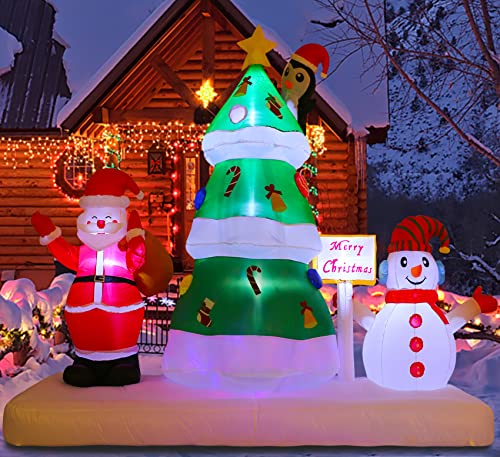 6FT Christmas Inflatables Outdoor Decorations w/ Built in LEDs