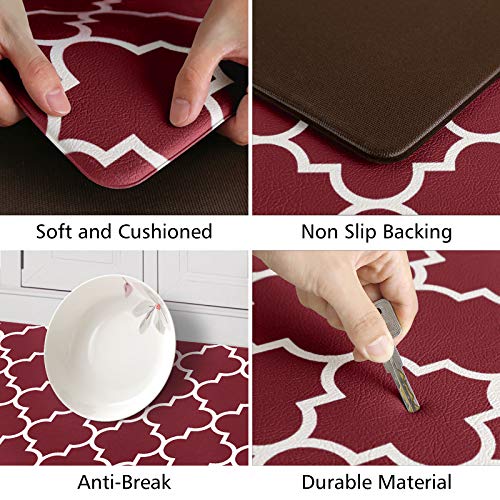 [2 PCS] Kitchen Cushioned Anti-Fatigue Floor Mat, Heavy Duty PVC Ergonomic