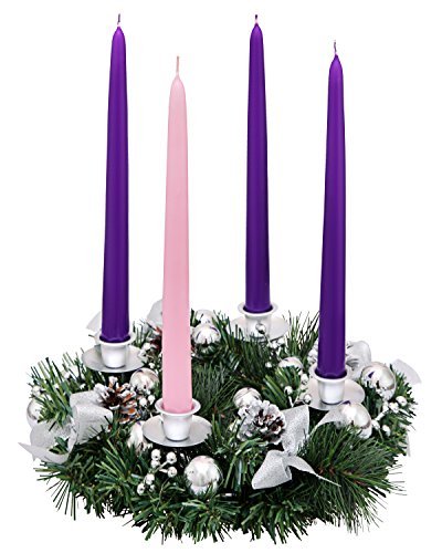 Silver Ribbon Christmas Advent Wreath Decoration