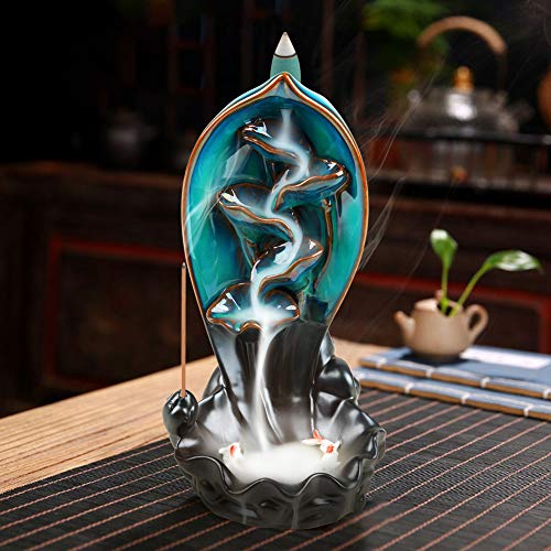 Backflow Incense Holder Burner w/ 120 Incense Cones & 30 Incense Sticks