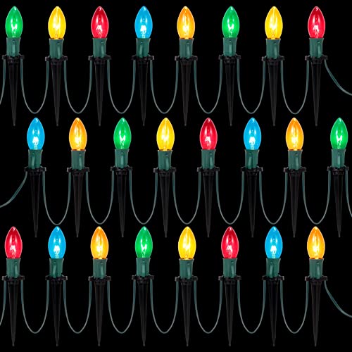 30.75ft 24 Christmas Pathway Marker String Lights w/ Stakes