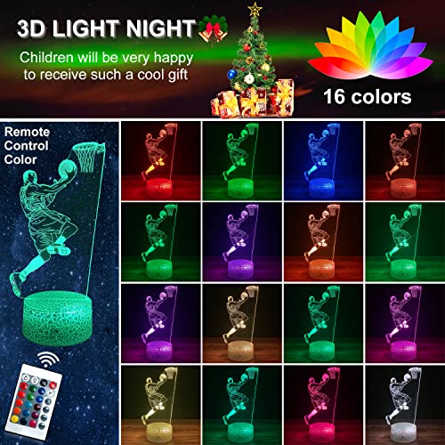 Basketball/Baseball Night Lights 16 Colors Change w/ Remote Control Optical Illusion Bedside Lamps