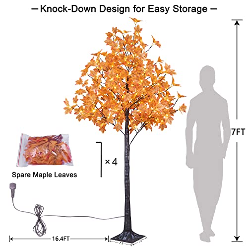 Artificial Lighted Maple Tree Warm White Fall Decorations