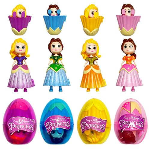 4 Pack Jumbo Princess Deformation Pre Filled Easter Eggs w/ Toys