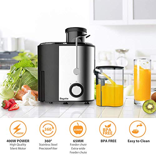 Fruit & Vegetable Juicer Compact Extractor Wide Mouth Centrifugal, BPA-Free