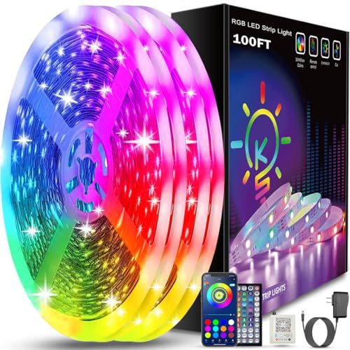 Led Strip Lights  Bluetooth Smart App Control Music Sync Color Changing RGB Led Light Strip with Remote