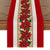 Poinsettia Red Christmas Placemats/ Table Runner