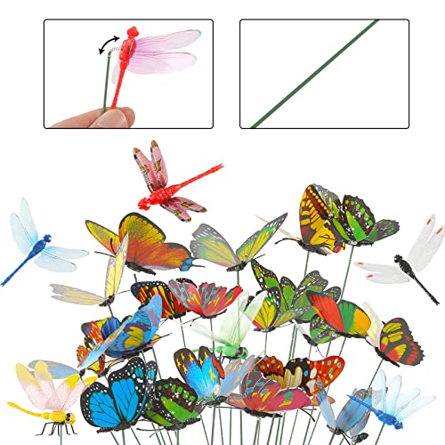 Butterfly Stakes, 50pcs 11.5inch for Garden Decoration