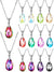 12 Pcs Cubic Zirconia Pendant  Teardrop Crystal Necklace for Women