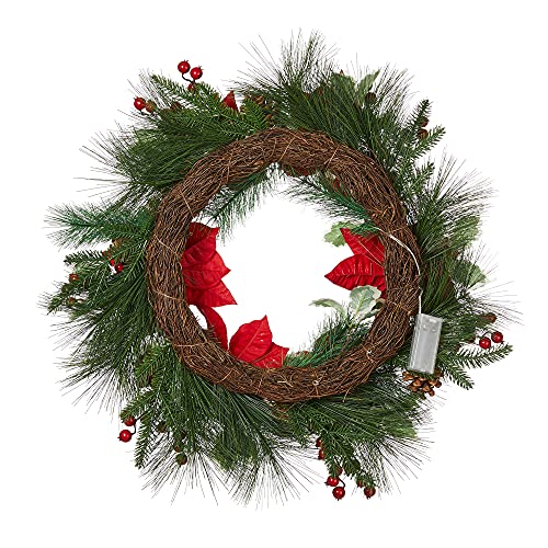 24 Inch Prelit Christmas Wreath Decoration