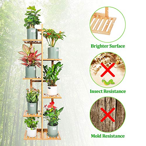 Bamboo Plant Stand Rack 6 Tier 7 Potted Multiple Stand Holder