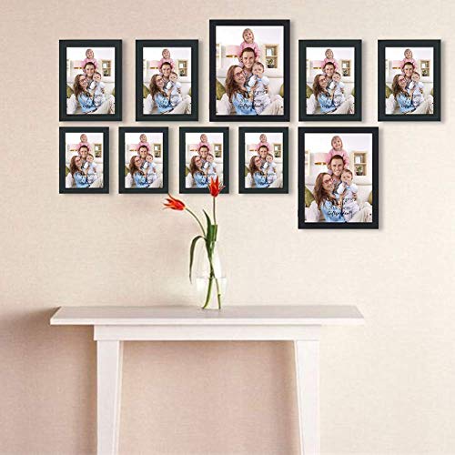 10-Pack Black Picture Frames for Various Sizes Photos, Two 8x10, Four 4x6, Four 5x7 for Home Decor