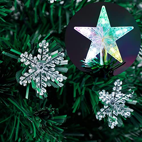 Pre-Lit Optical Fiber Christmas Artificial Tree w/ LED RGB Color Changing Lights