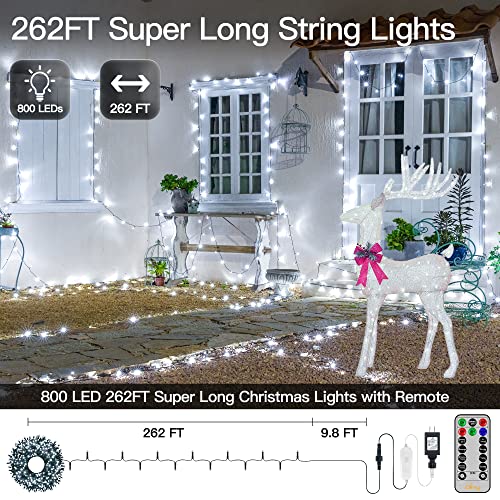 262FT 800LED Christmas Tree Lights w/ Remote-Waterproof 8 Modes