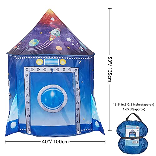 Premium Rocket Ship Kids Tent, Large Space Playhouse