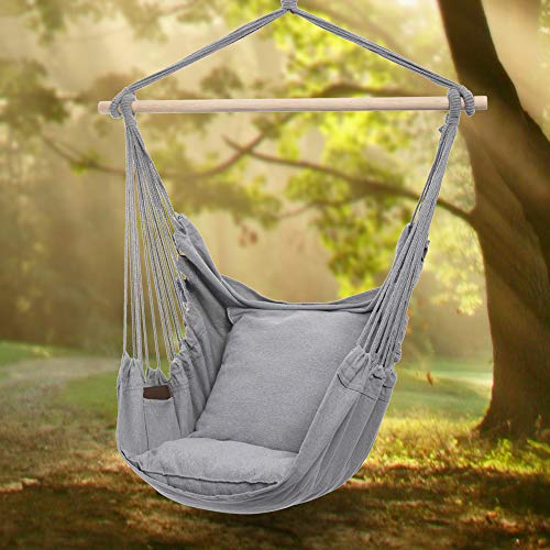 Hanging Rope Swing, Max 320 Lbs, 2 Seat Cushions Included