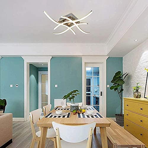 4-Light Modern LED Ceiling Light, 18W Curved Design