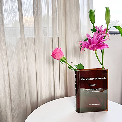 Book Vase for Flowers, Acrylic Clear Book Flower Vase, A Book About Flowers Vase, Unique Home/Bedroom