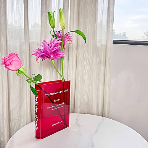 Book Vase for Flowers, Acrylic Clear Book Flower Vase, A Book About Flowers Vase, Unique Home/Bedroom