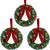 13.8 Inch 3 Pcs Mini Christmas Wreath