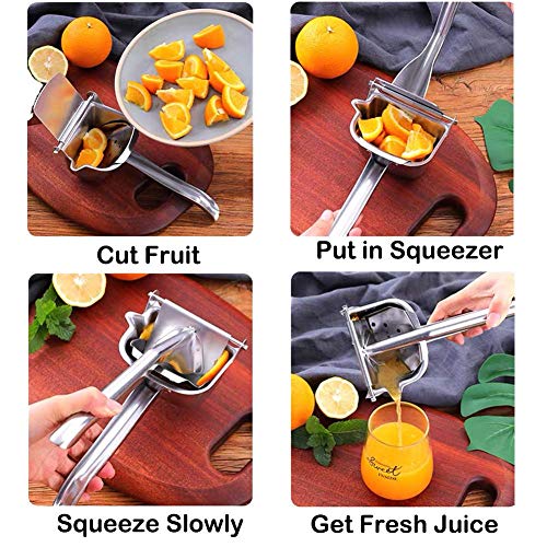 Stainless Steel Manual Lemon Squeezer Citrus Juicer Hand Press Heavy Duty