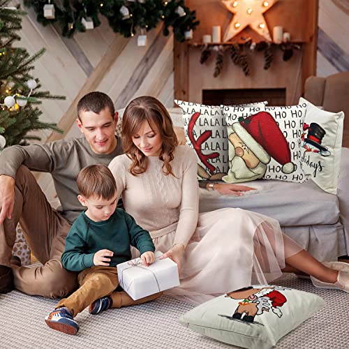 Set of 4 Christmas Throw Pillow Covers 18x18 Inch