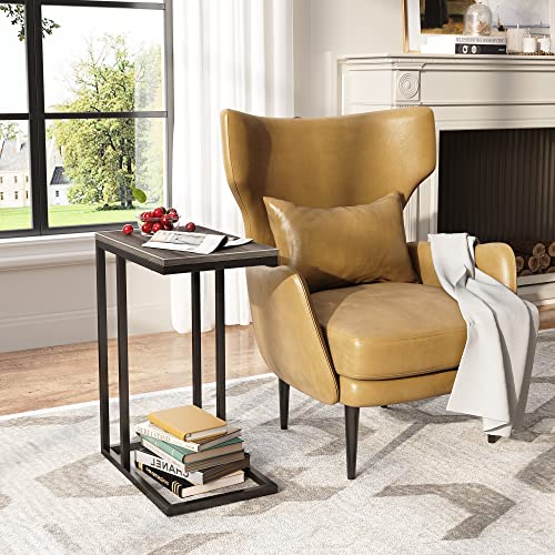 C Shaped End Table for Sofa Couch & Bed