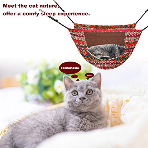 Cage Hammock Soft Pet Bed for Kitten Ferret Puppy Rabbit or Small Pet, Double Layer