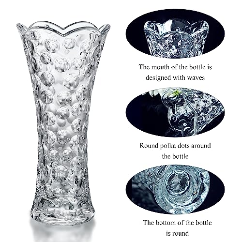Glass Flower Vase, Small Clear Vase for Flowers, Clear Crystal Vases for Centerpieces, Bud Vases