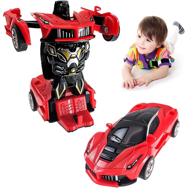 Transforming Toys Cars Robot Gift for Kids Boys/Girls-Red