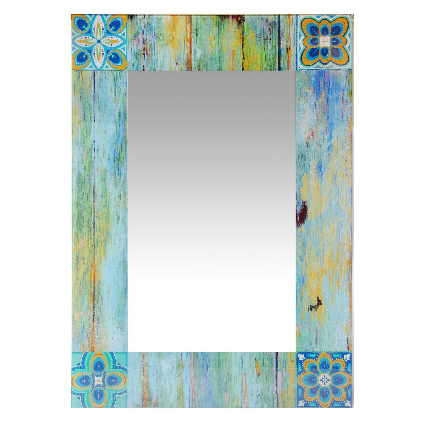 Chic Country Mosaic Rectangle Wall Mirror - 19.75W x 27.5H inches