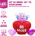 6 FT Long Valentines Day Inflatable Kitty on Hearts, Blow Up Cat with Build-in LED Lights