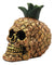 6" Hawaiian Tropical Pineapple Golden Skull Figurine