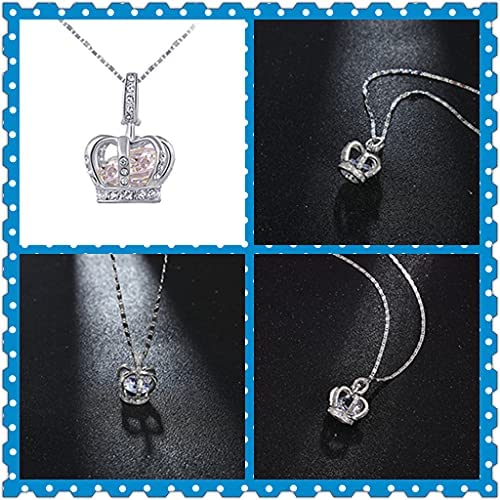 Jewelry Women's Queen and Pendant Necklace 3 Lays Rose Gold/Platinum, Silver