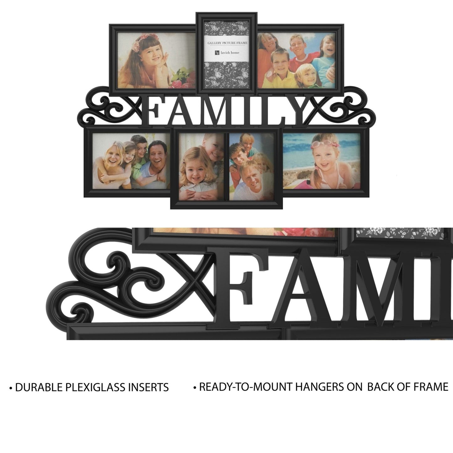 Home Family Collage Picture Frame w/ 7 Openings