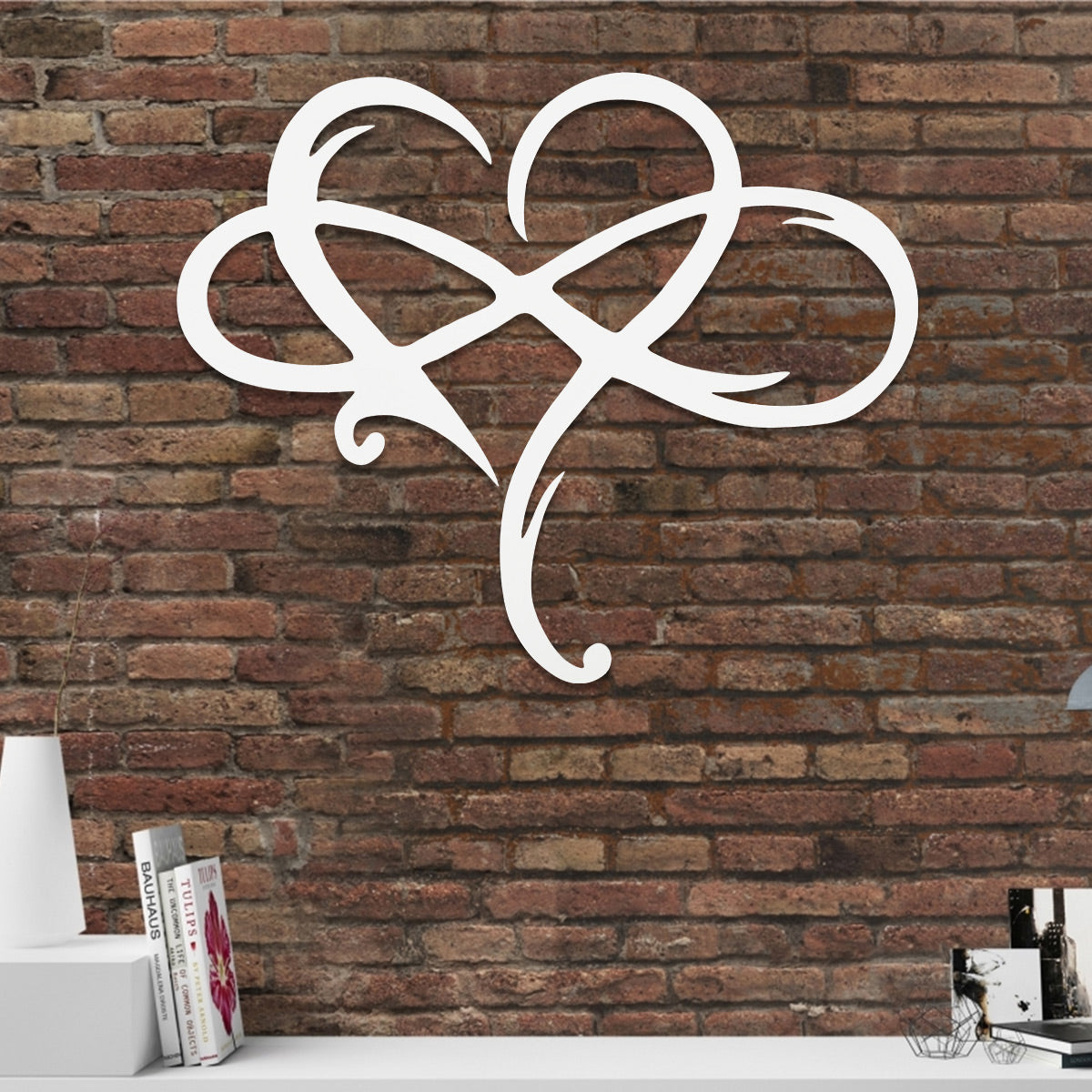 Metal Infinity Heart Hang Art Sculpture for Home Decoration