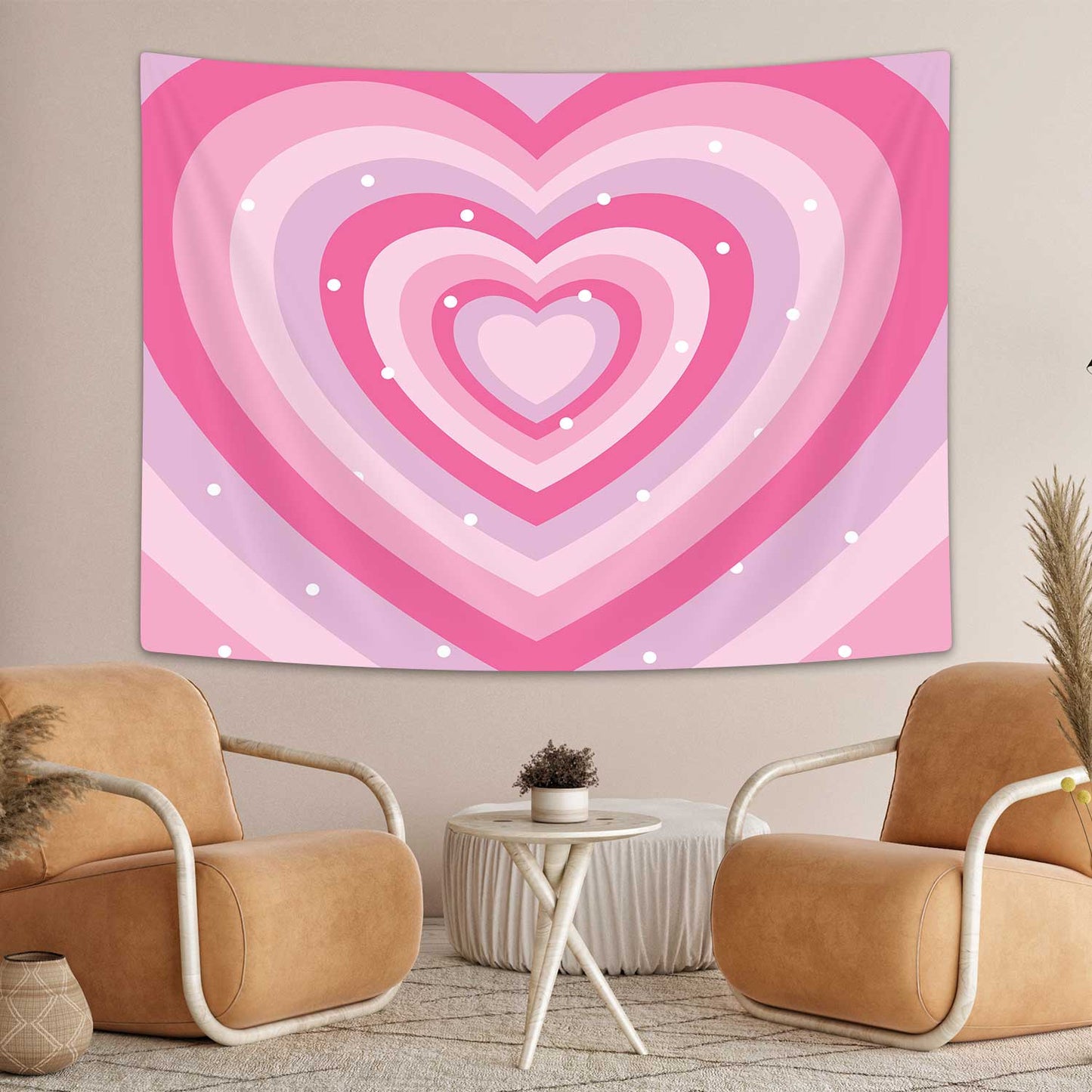 Cute Pink Aesthetic Tapestry For Girls Bedroom Decoration