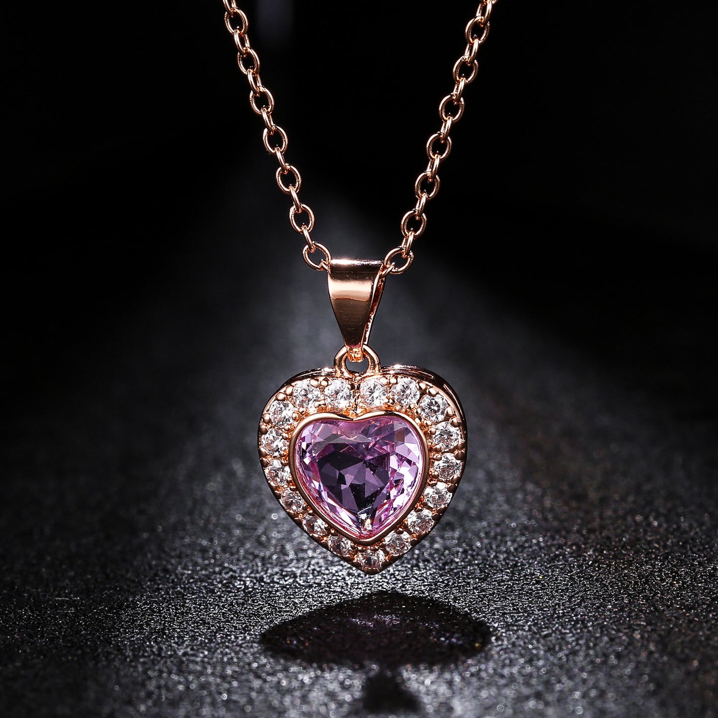 Heart Necklace for Women in 18k Rose Gold Overlay