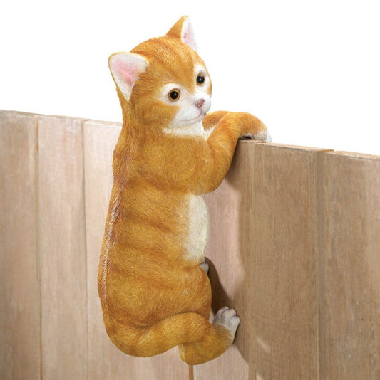 Adorable Cute Climbing Cat Statue | Indoor Or Outdoor Decors